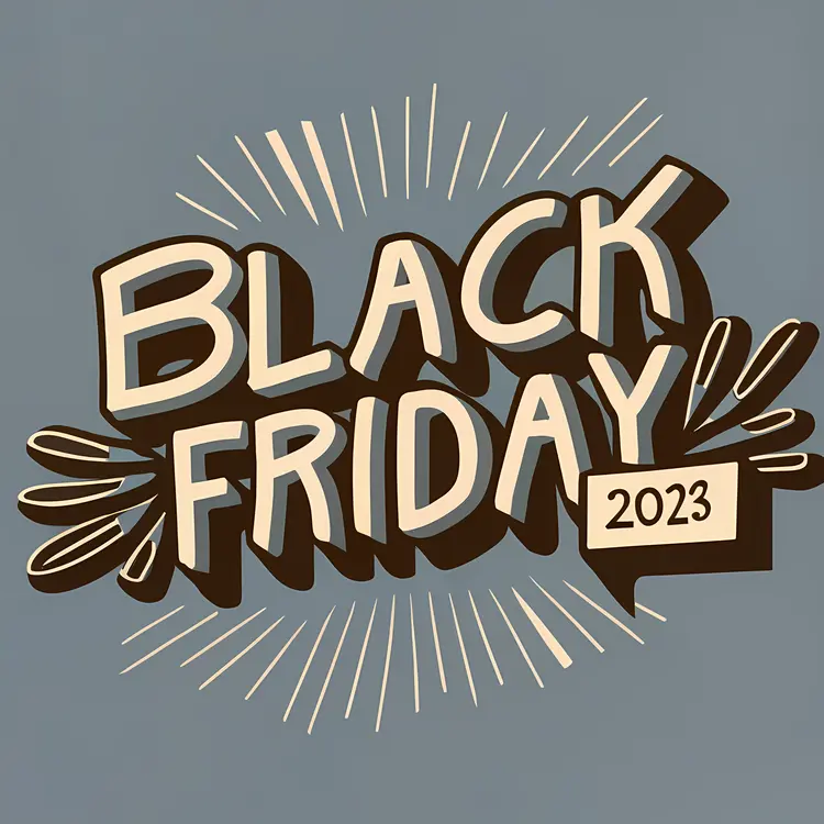 Black Friday 2023 Text with Rays
