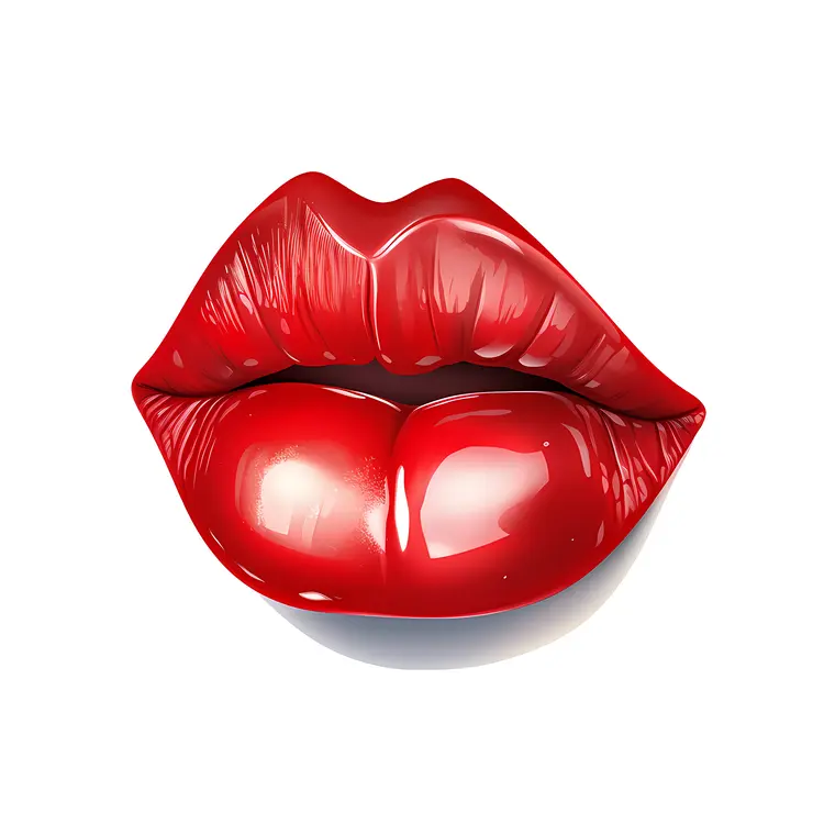 Glossy Red Lips Illustration