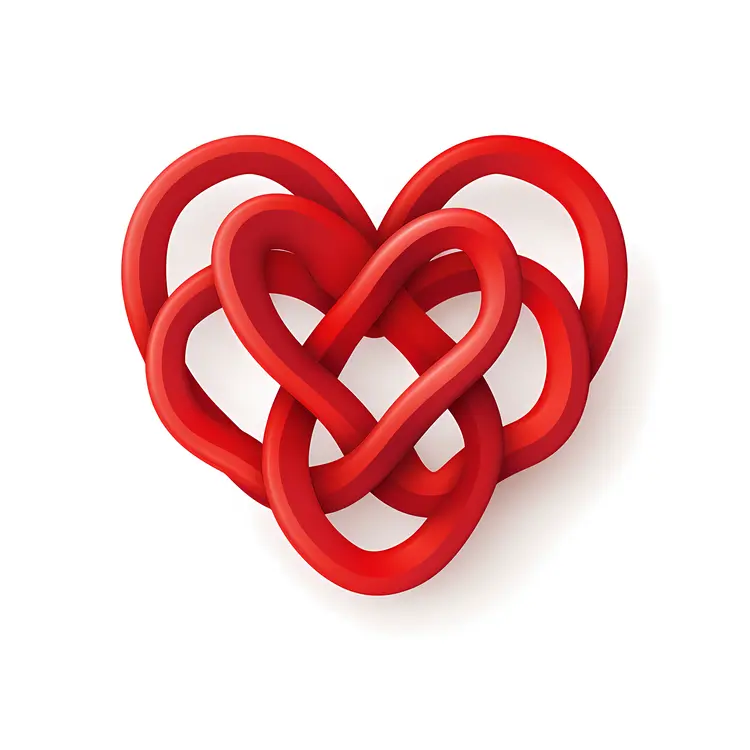 Red Simple Knotted Heart