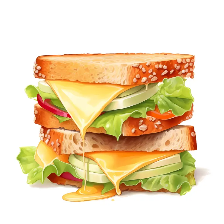 Melted Cheese Sandwich with Fresh Lettuce