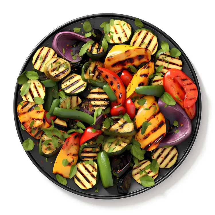 Colorful Grilled Vegetables on a Plate