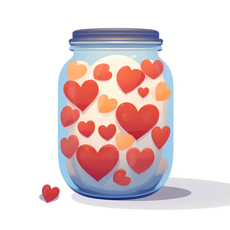 Hearts in a Jar for Valentine's Day