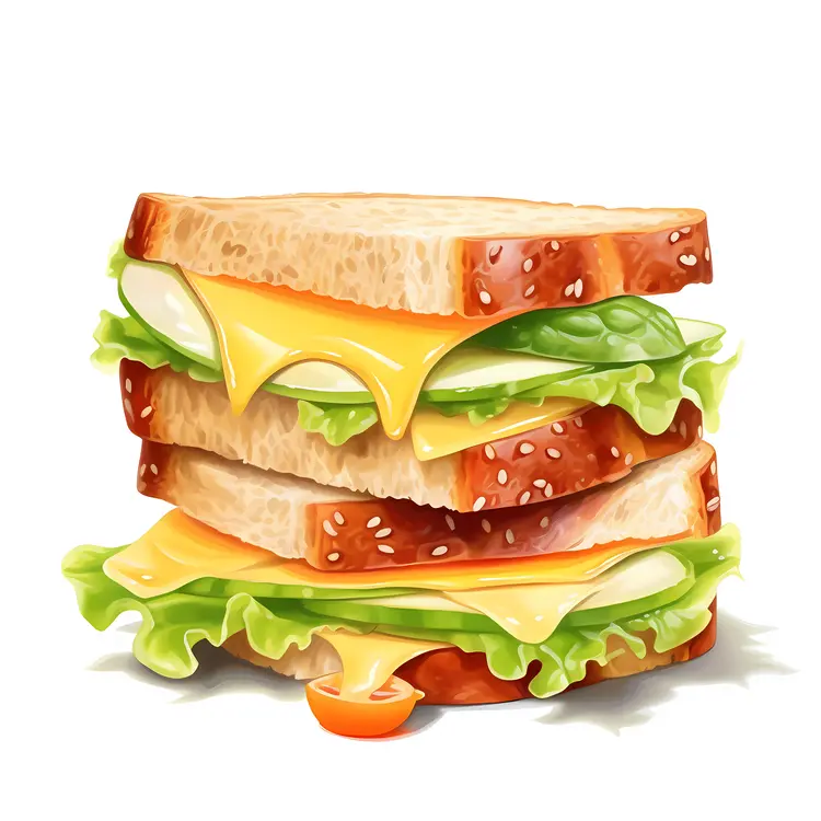 Melted Cheese Sandwich with Fresh Lettuce