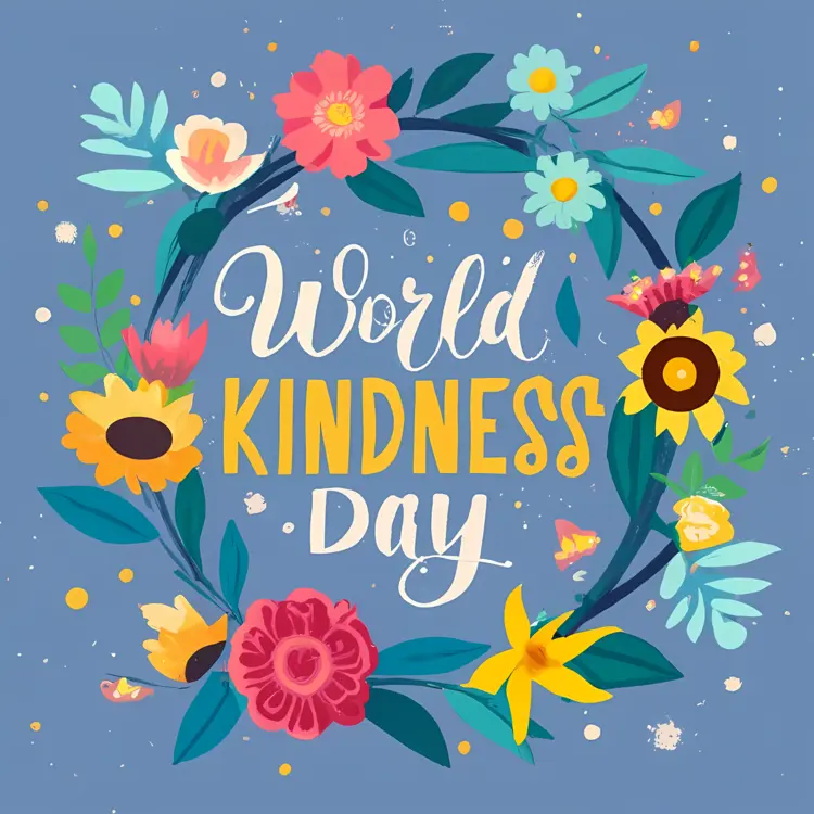 World Kindness Day with Floral Wreath
