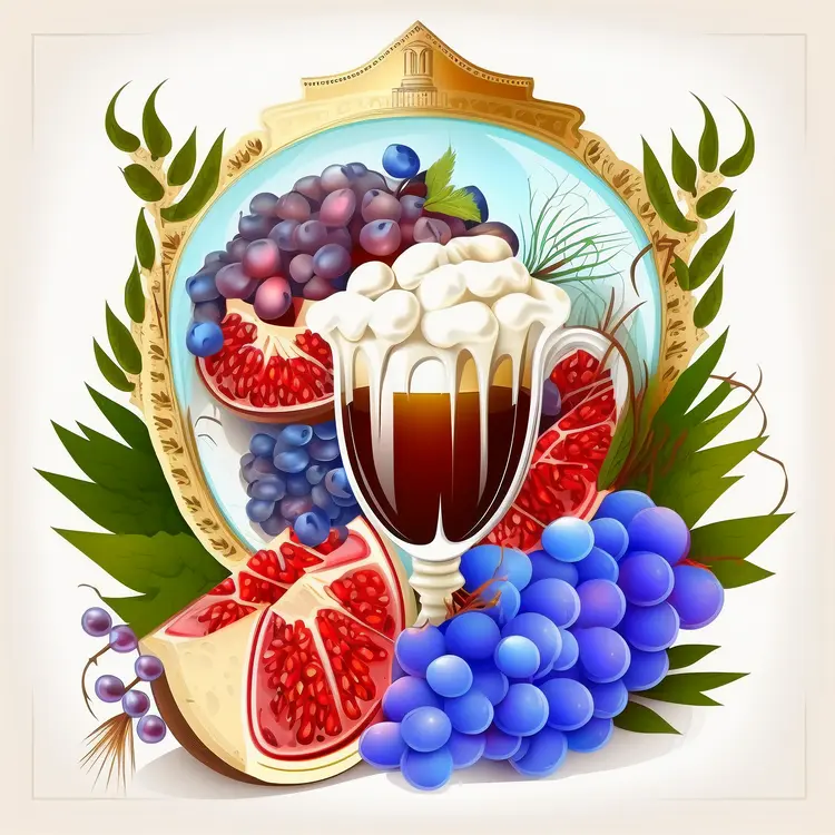 Colorful Fruit Drink with Grapes and Pomegranate