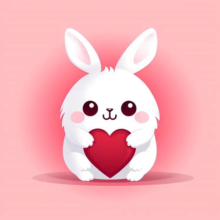 Cute Bunny Holding a Heart