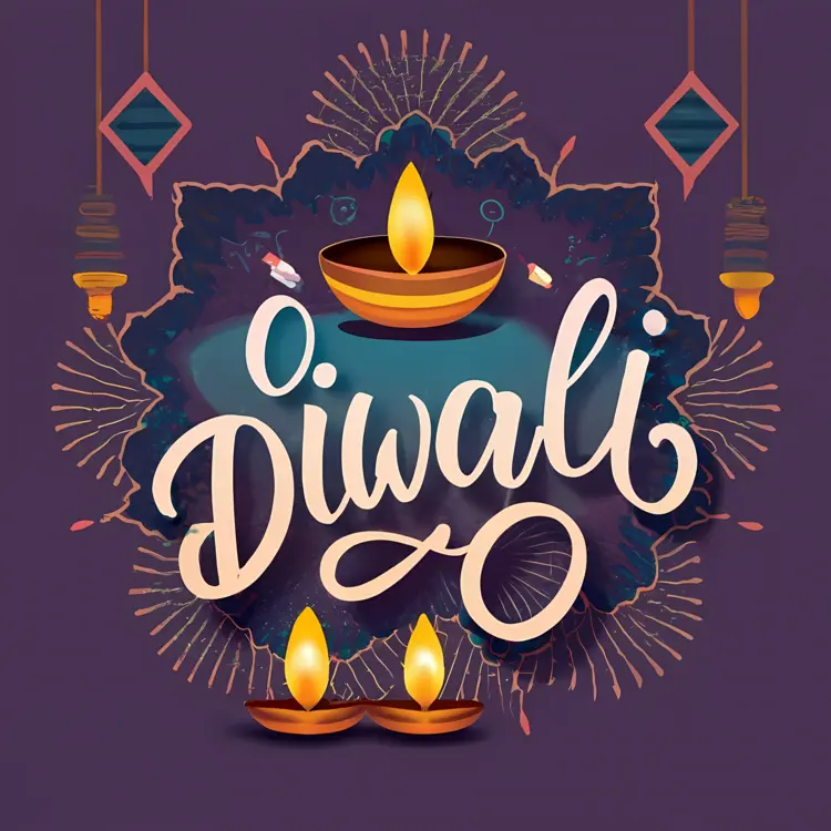 Diwali Festival with Lamps and Fireworks