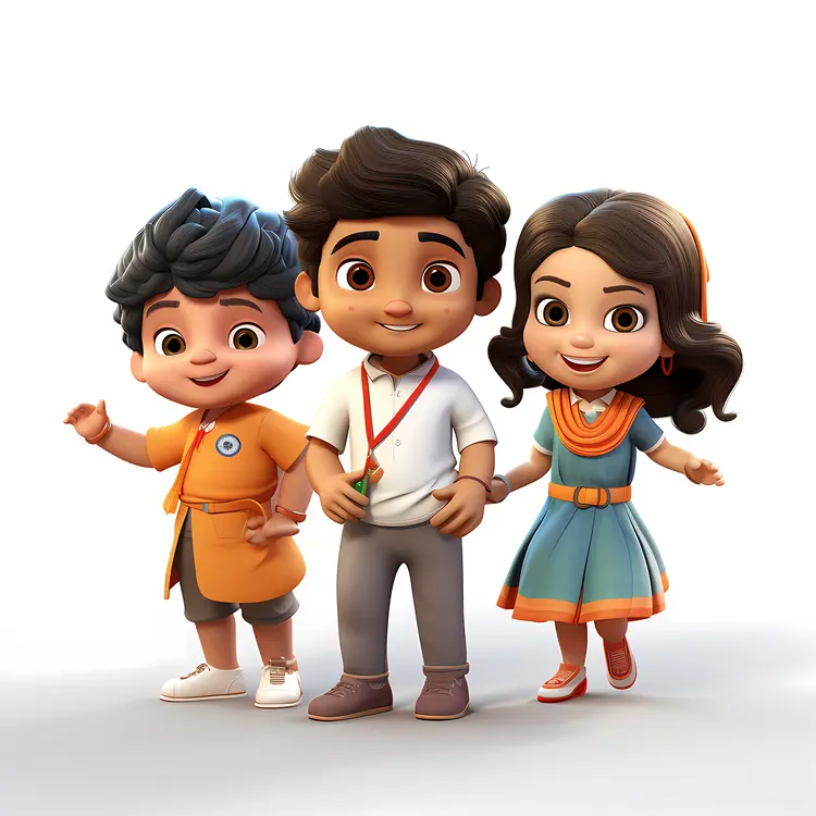 Group of Children in School Uniform