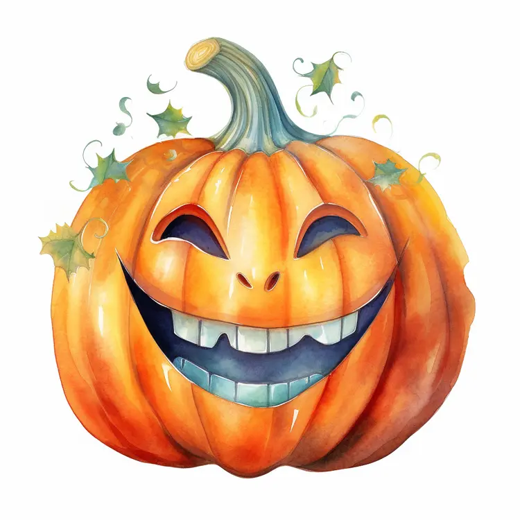 Smiling Jack-o'-lantern Pumpkin for Halloween