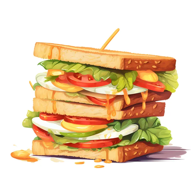 Delicious Sandwich with Fresh Vegetables and Cheese