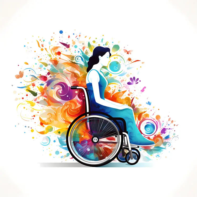 Person in Wheelchair with Colorful Artistic Background