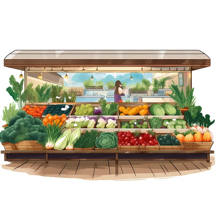 Bountiful Vegetable Stand at Market