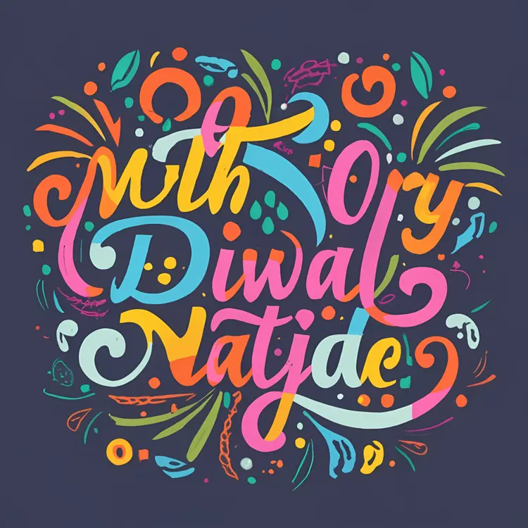 Colorful Diwali Greeting with Festive Elements