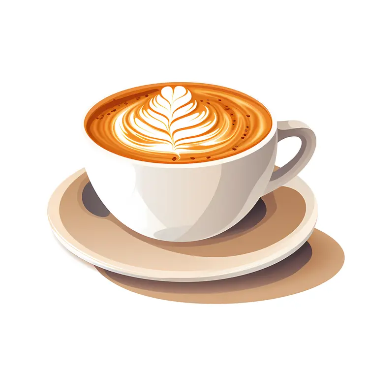 Simple Latte Art Coffee in a Cup