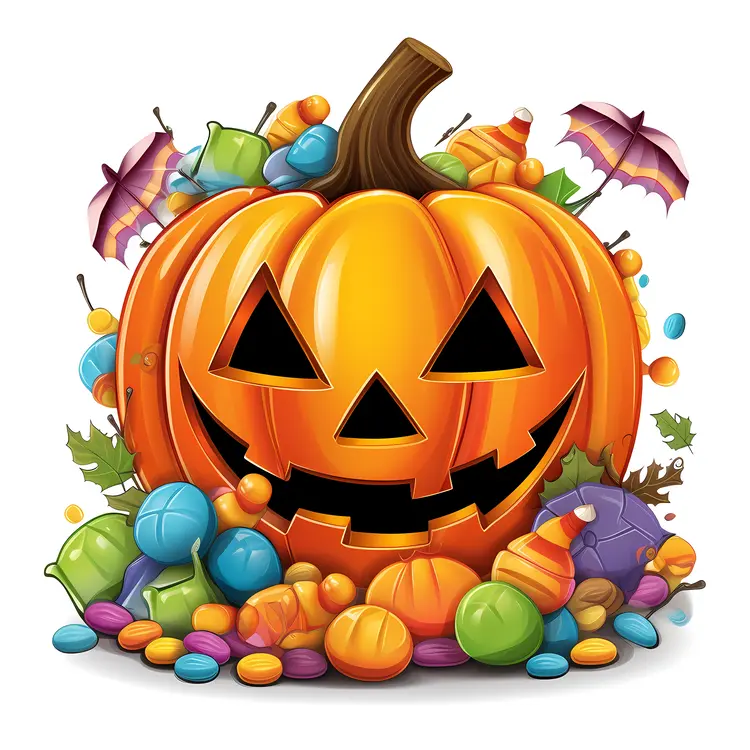 Halloween Pumpkin with Assorted Candy