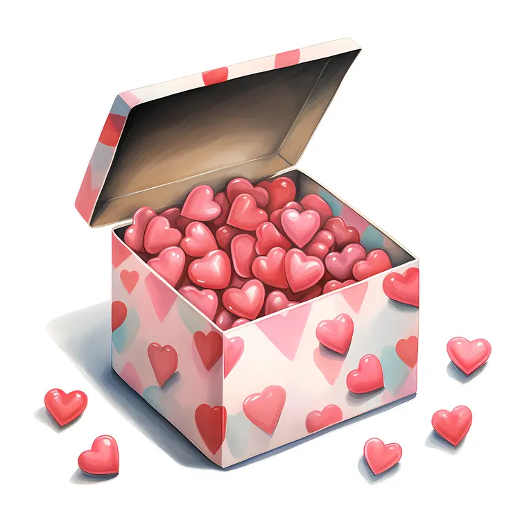 Box filled with hearts