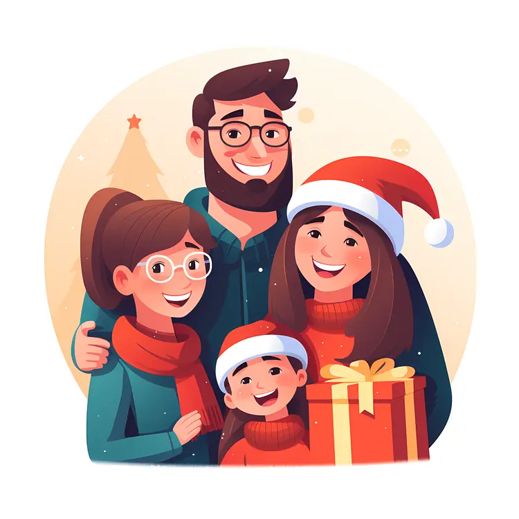 Family Celebrating Christmas Together