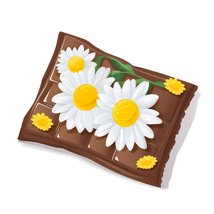 Chocolate Bar with Daisies Decoration
