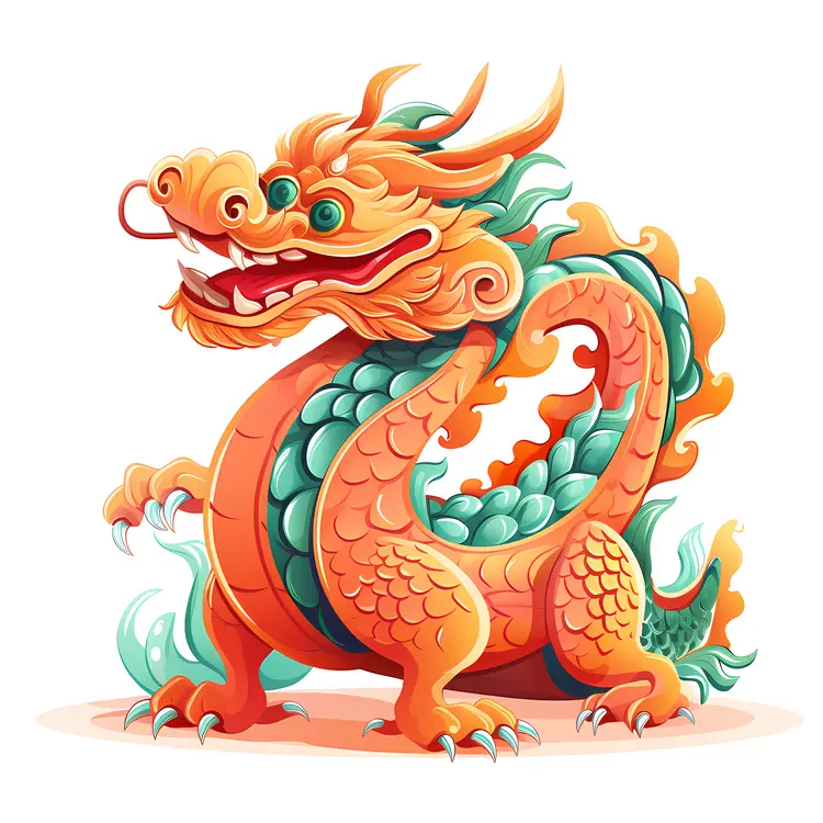 Orange Mythical Dragon