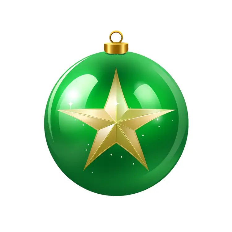 Green Christmas Ornament with Gold Star