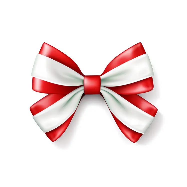 Red and White Ribbon Bow