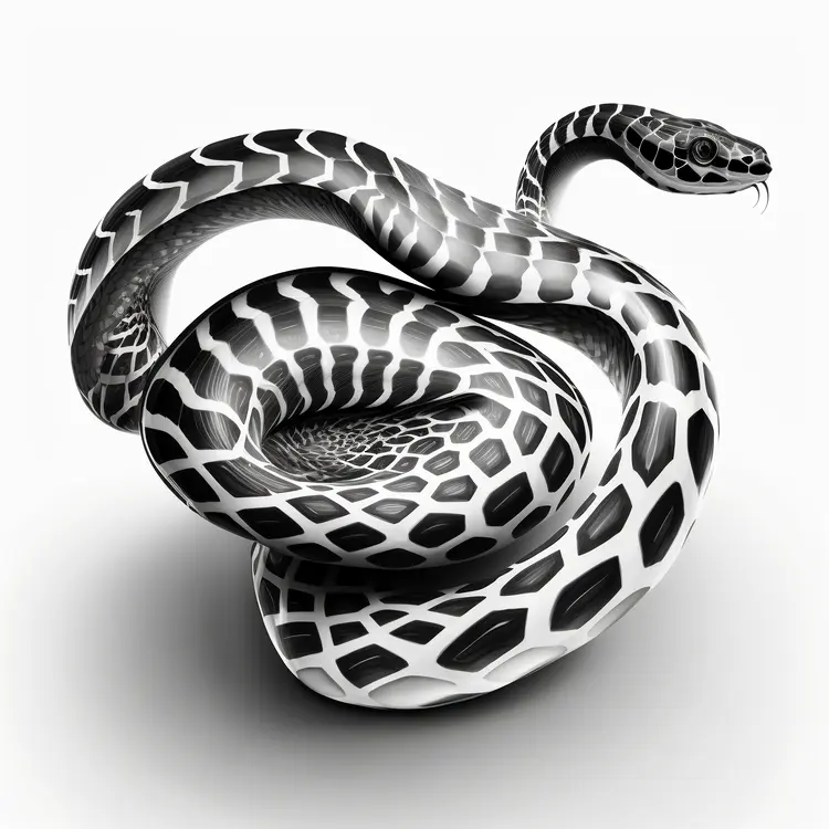 Black and White Snake Illustration