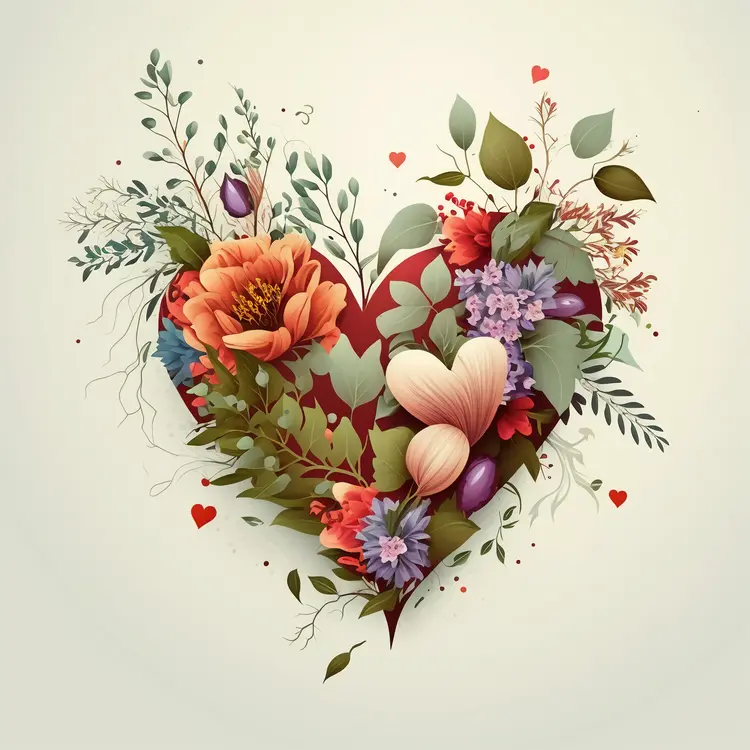 Beautiful Floral Heart for Valentine's Day