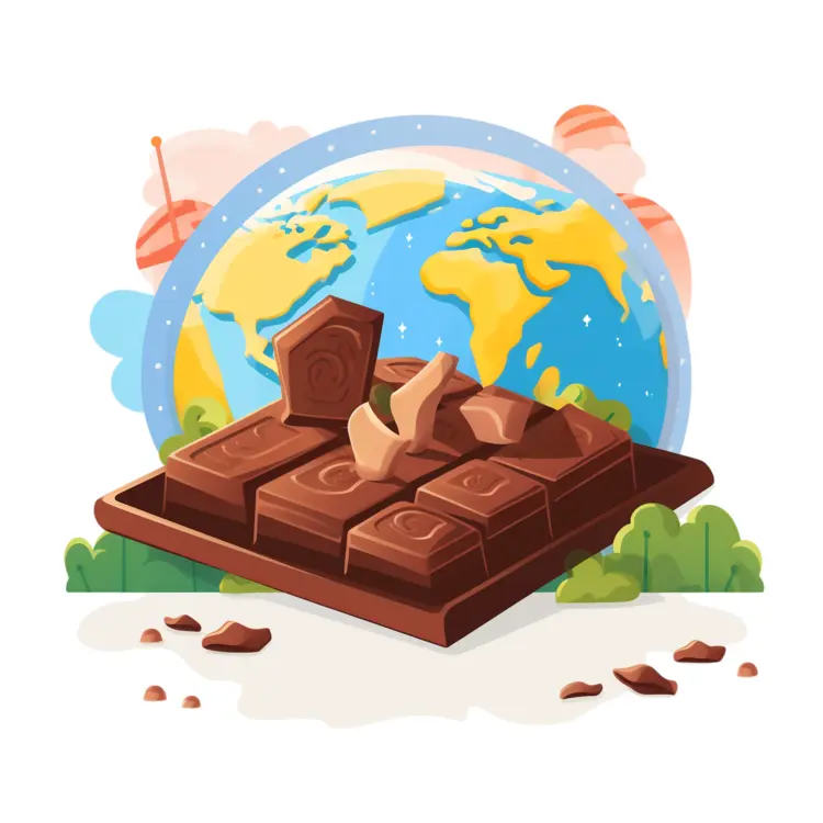 Chocolate with Globe Background
