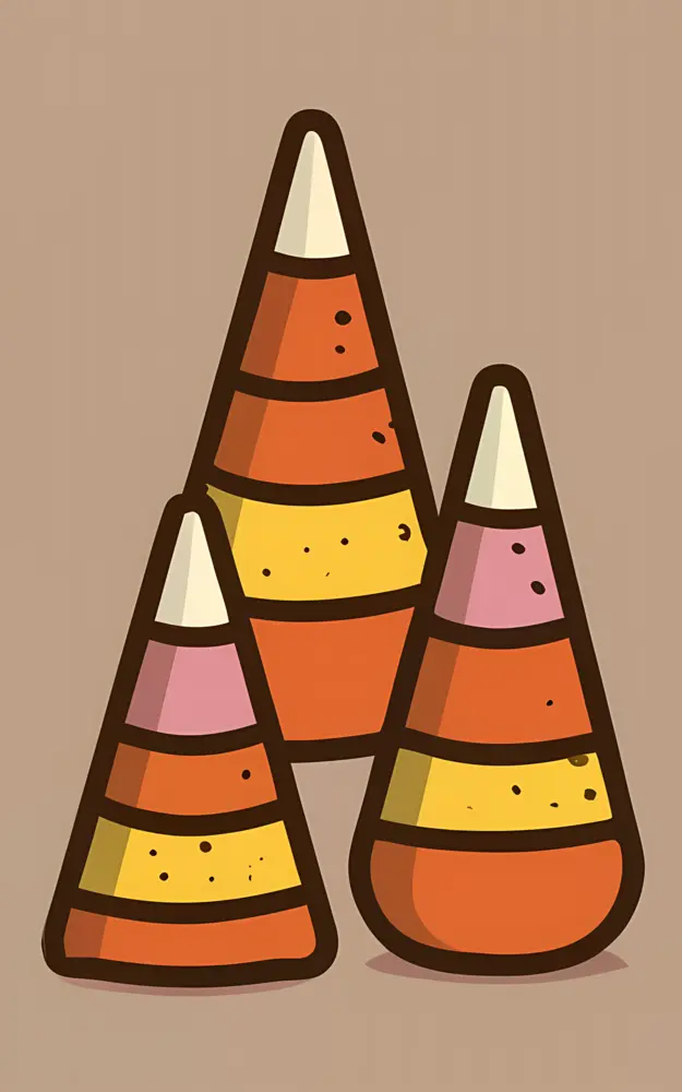 Colorful Candy Corn Illustration for Halloween