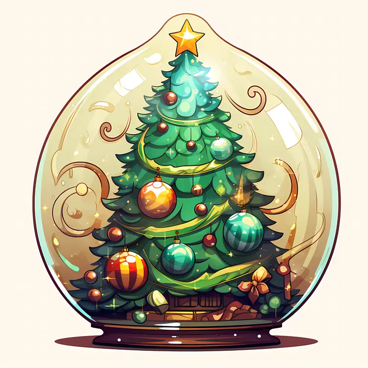 Christmas Tree in a Snow Globe