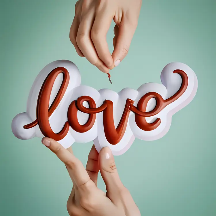 Love in Hands Typography