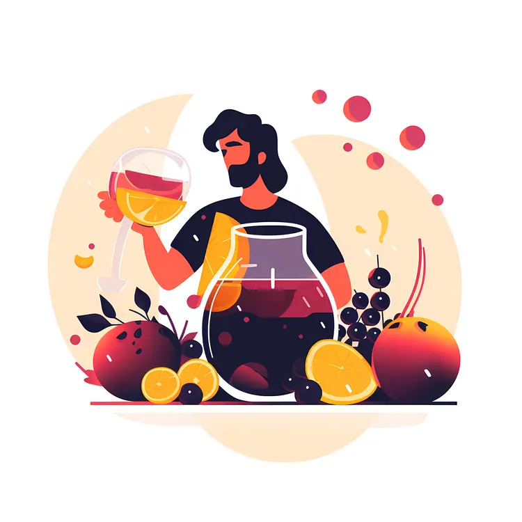 Man Holding a Glass of Fruit Punch