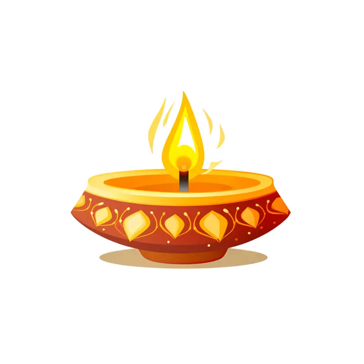 Decorative Diya Lamp with Flame