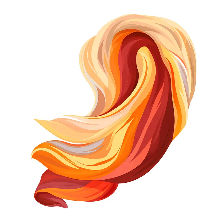 Red and Yellow Swirl Abstract Art