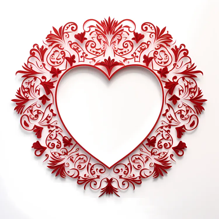 Intricate Red Heart Frame