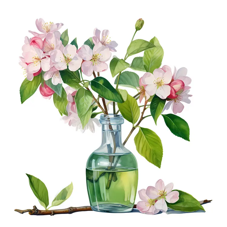 Beautiful Pink and White Blossoms in a Vase