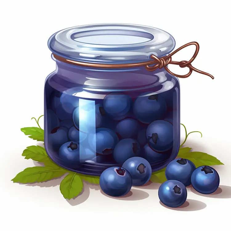 Delicious Blueberry Jam in Glass Jar