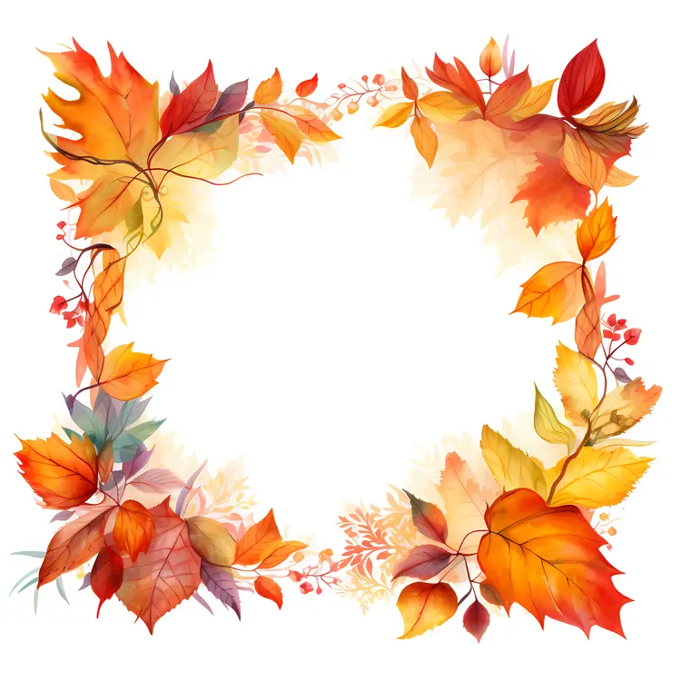 Elegant Autumn Leaves Frame