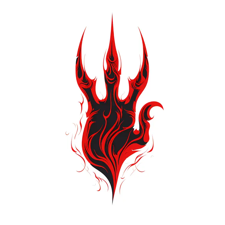 Flaming Clawed Hand Illustration