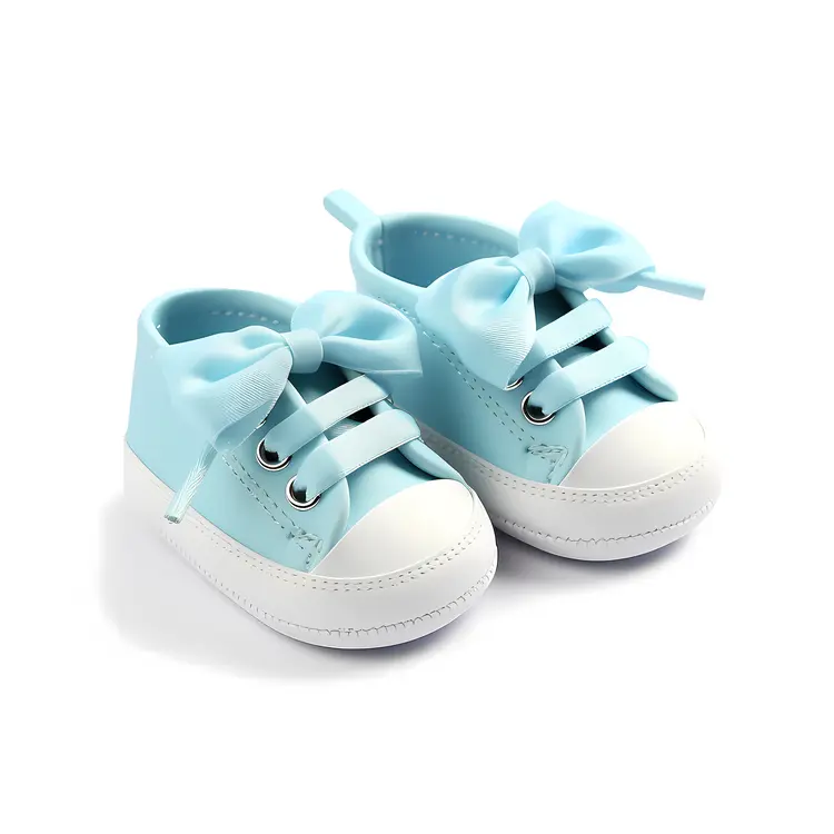 Light Blue Baby Shoes with Bow