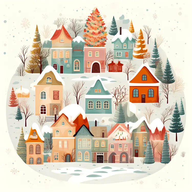 Colorful Winter Village