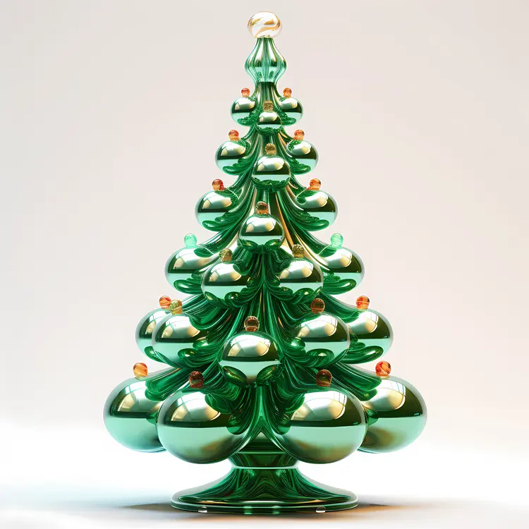 Green Glass Christmas Tree Decoration