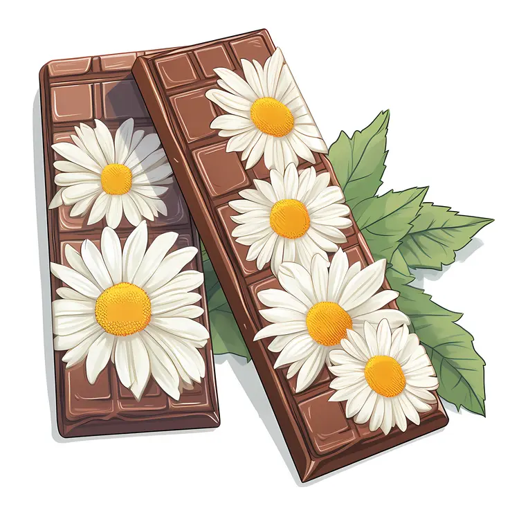 Decorative Chocolate Bars with Daisies