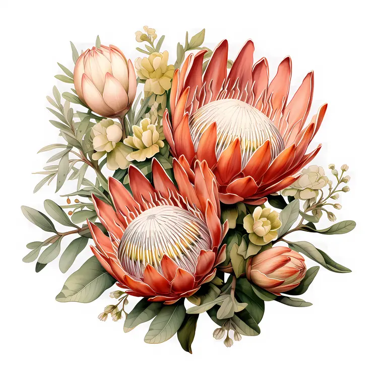 Protea Flower Bouquet with Greenery