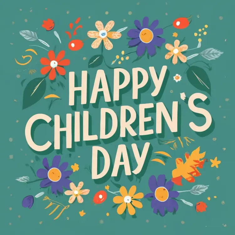 Happy Children's Day with Flowers
