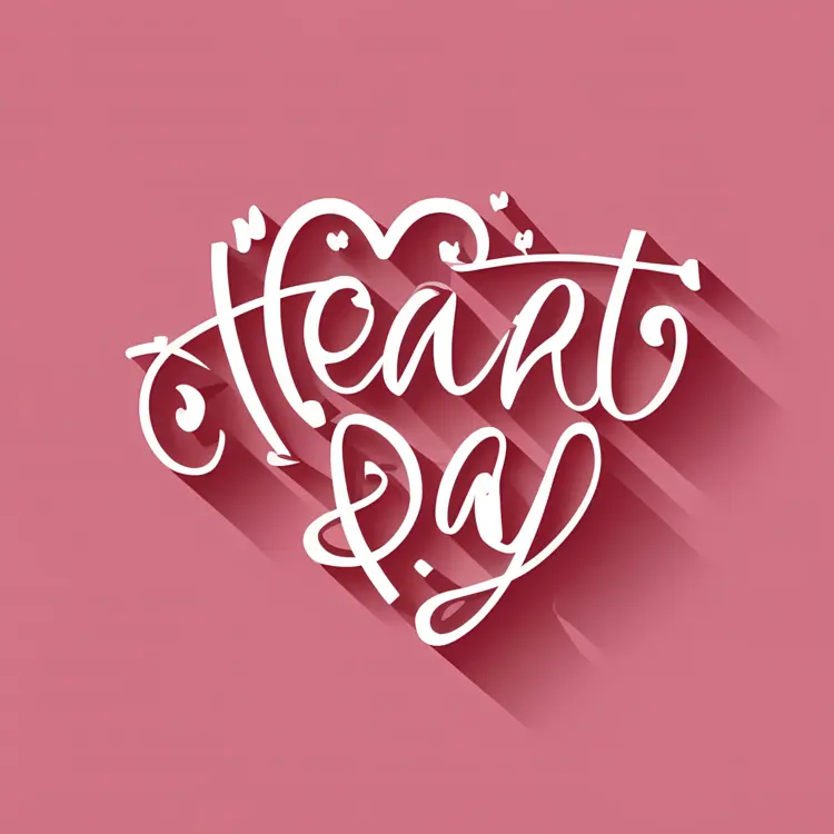 Heart Day Text with Decorative Elements