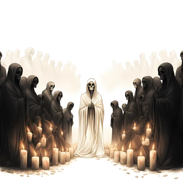 Hooded Skeletons with Candles