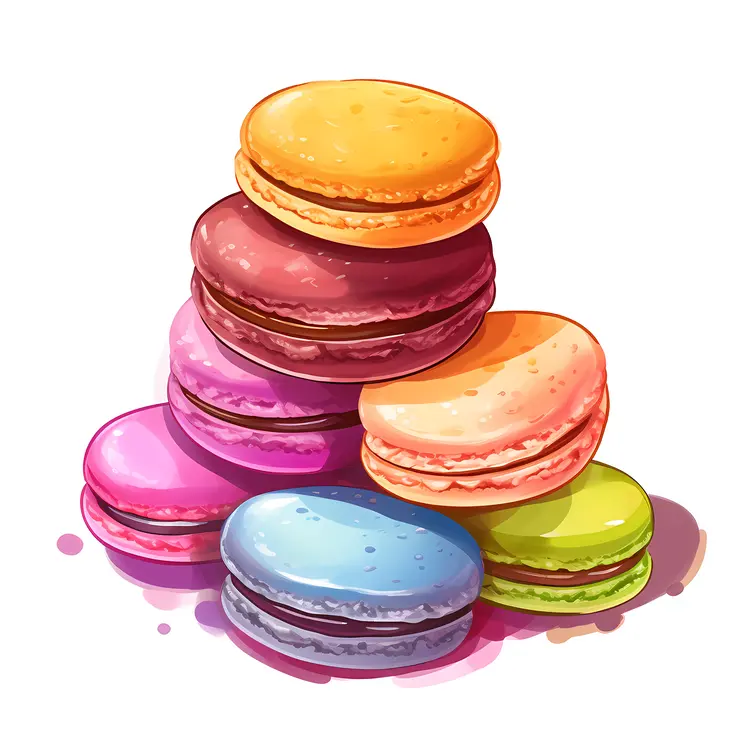 Rainbow Macarons Stack
