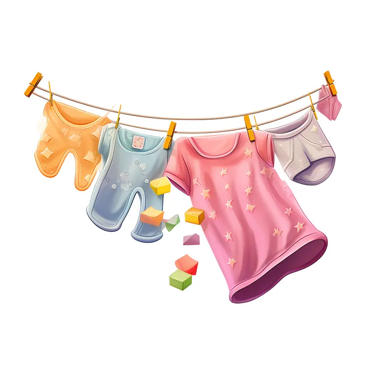 Colorful background of children's clothing and accessories for rainy days