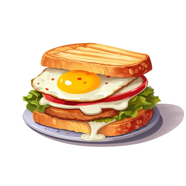 Delicious Sandwich with Egg and Vegetables